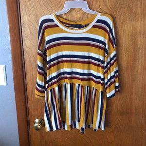 Women's baby-doll striped top